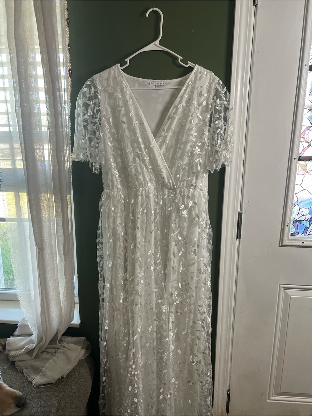 Baltic born White Floral Lace Maxi Dress